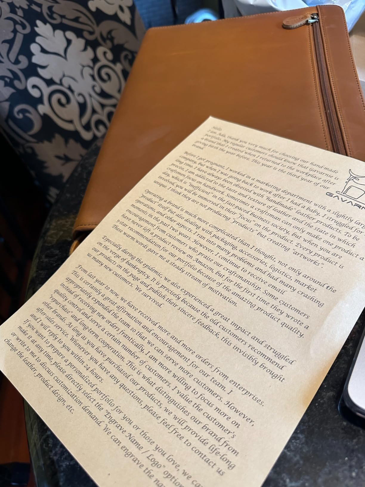 Genuine Leather Professioal Business Portfolio Padfolio Folder with Zipper for Men, Graduation Gift, Work Portfolio with Notepad for Meeting and Travel, Oil Wax - Customer Photo 2