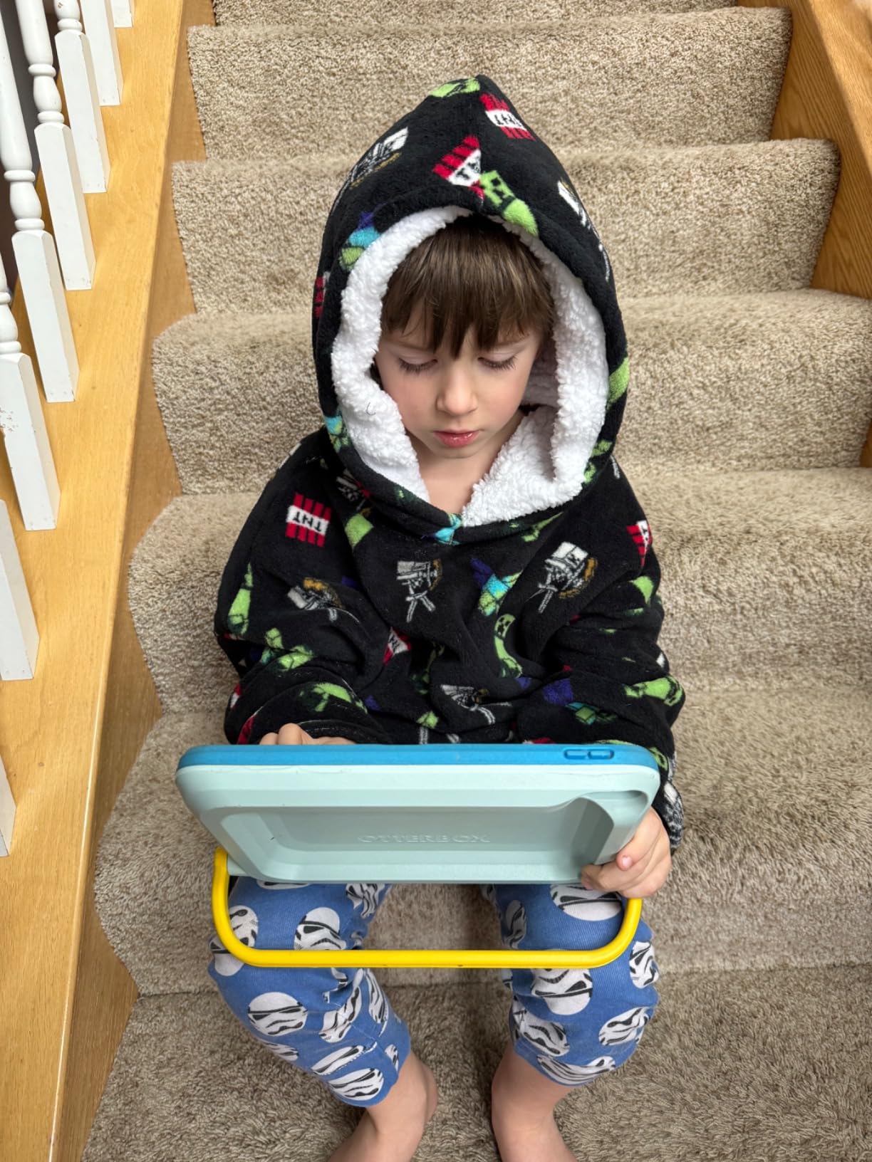 Minecraft Boys Oversized Blanket Hoodie, Fleece Blanket Dressing Gown for Kids Teenagers - Customer Photo 2