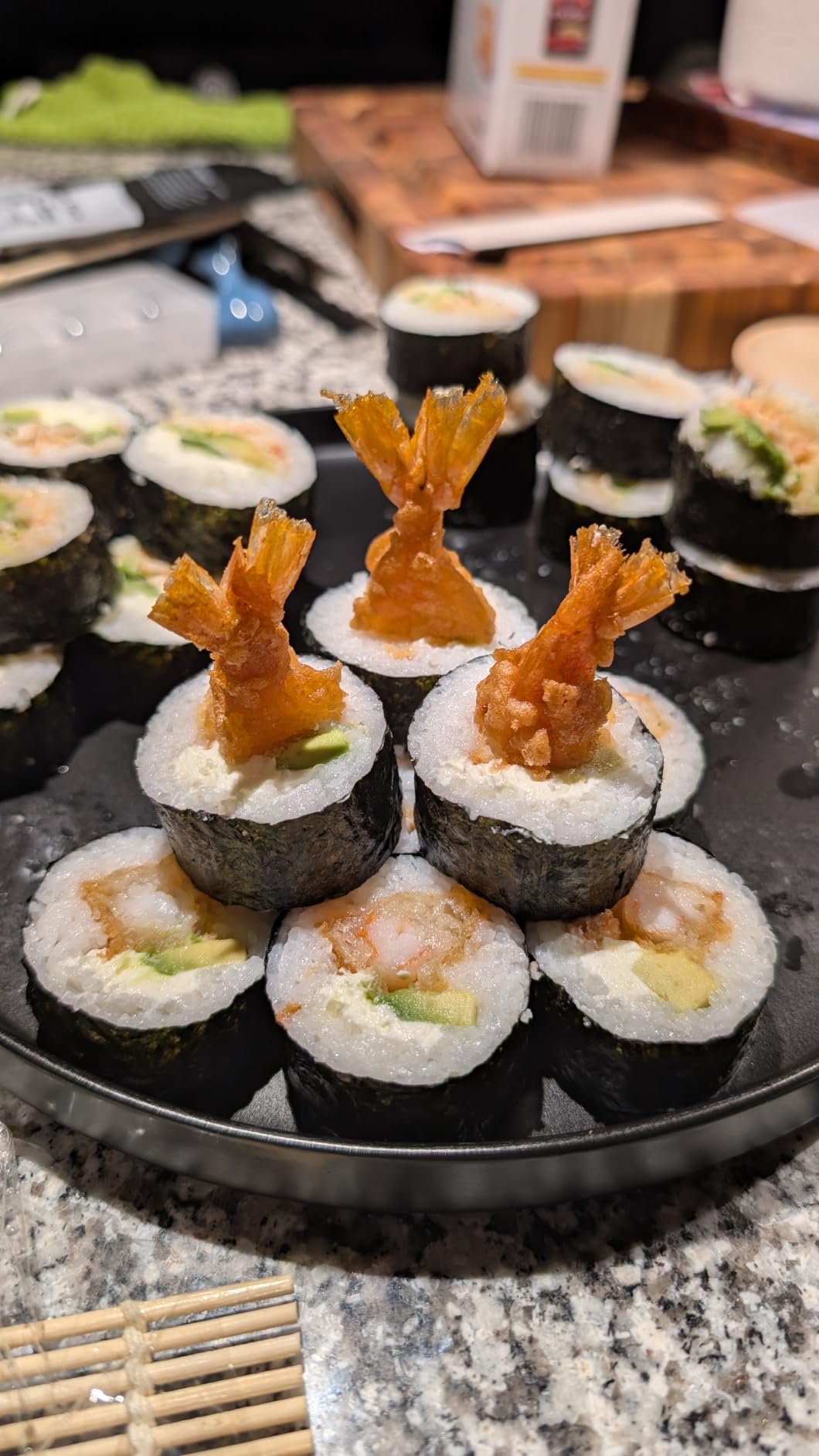 Delamu Sushi Making Kit, 20 in 1 Bazooka Roller Kit with Chef's Knife, Bamboo Mats, Rice Mold, Temaki Sushi Mats, Rice Paddle, Spreader, Chopsticks, Sauce Dishes, Guide Book - Customer Photo 2