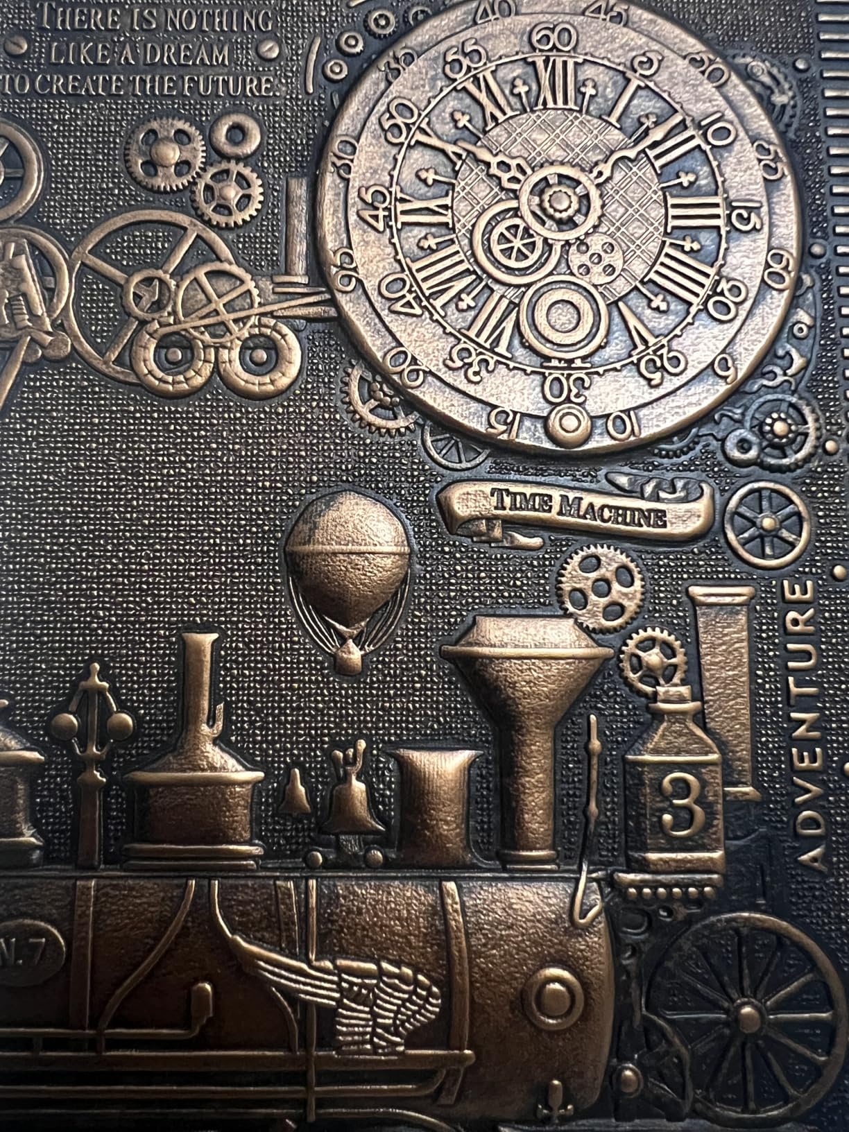 Vintage Train Embossed Leather Writing Journal Notebook with Pen Set,Antique Handmade Daily Notepad Sketchbook,Travel Diary Notebooks to Write in,Gift for Men Women (A5(8.4