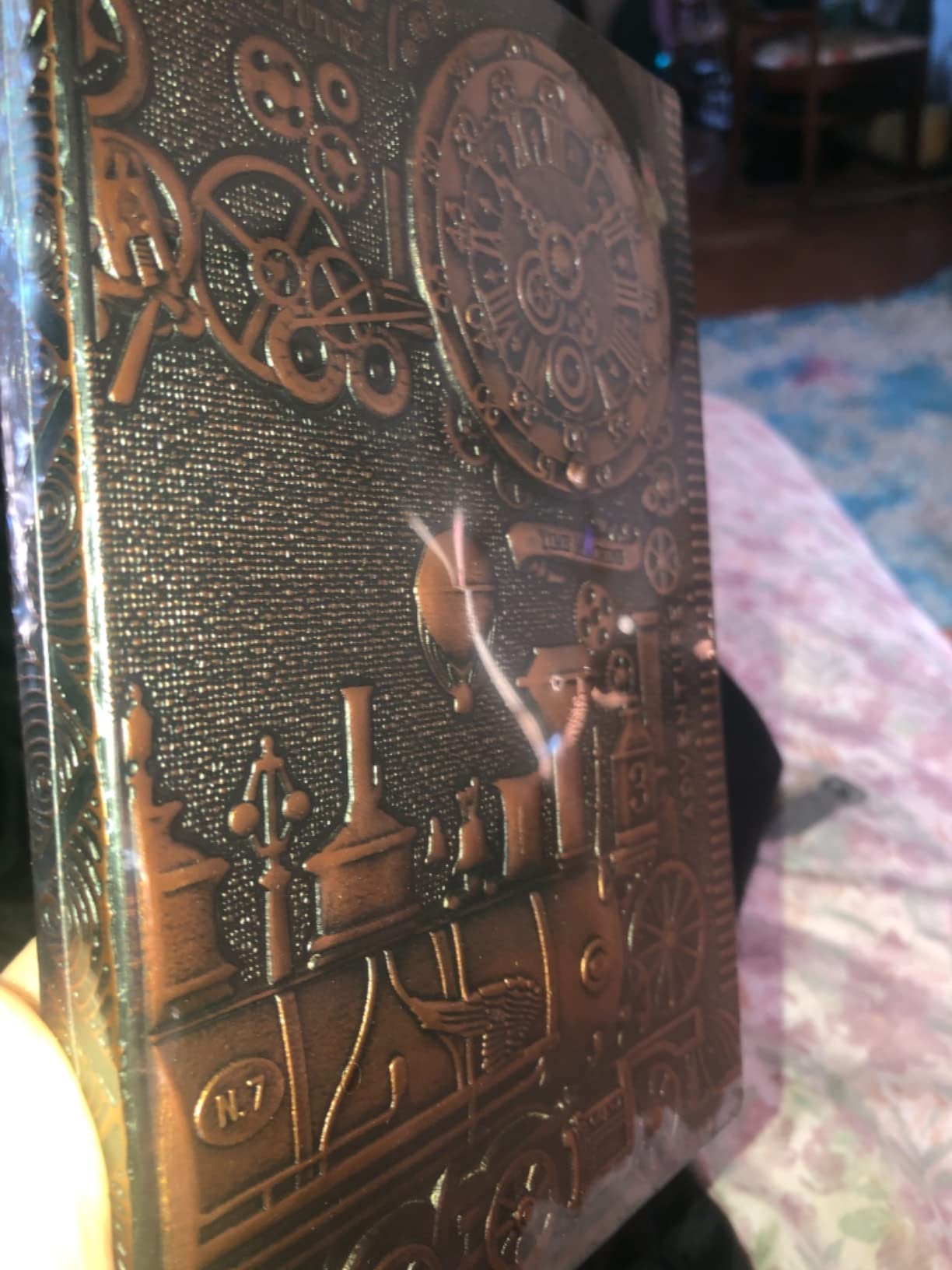 Vintage Train Embossed Leather Writing Journal Notebook with Pen Set,Antique Handmade Daily Notepad Sketchbook,Travel Diary Notebooks to Write in,Gift for Men Women (A5(8.4