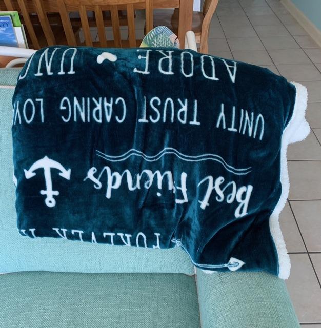 PAVILIA Best Friend Blanket, Friendship Gifts for Women Birthday Soul Sister Long Distance Bestie, Soft Cozy Sherpa Throw Blanket with Sentimental Thoughtful Quotes, BFF Stuff Gift Idea, Purple - Customer Photo 2