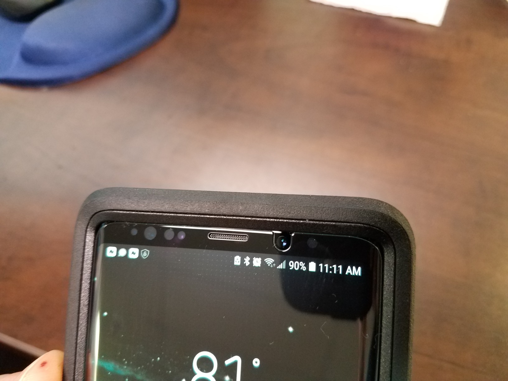 amFilm Screen Protector for Samsung Galaxy Note 9, Full Screen Coverage Screen Protector, 3D Curved Tempered Glass, Dot Matrix with Easy Installation Tray (Black), 2 Pack - Customer Photo 1