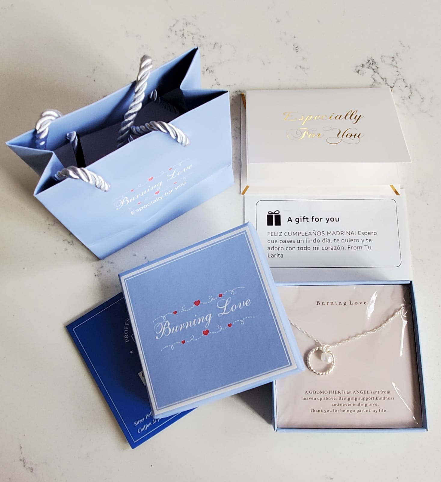 Burning Love Godmother Necklace Godmother Gifts from Goddaughter&GodSon Sterling Silver Circle Necklace for Women Birthday Gifts Christmas Gifts - Customer Photo 1