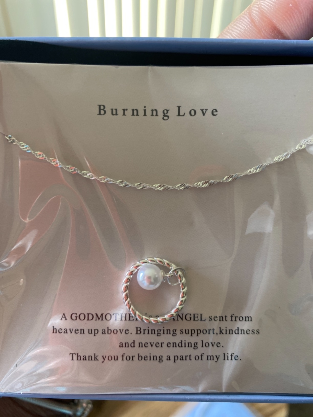 Burning Love Godmother Necklace Godmother Gifts from Goddaughter&GodSon Sterling Silver Circle Necklace for Women Birthday Gifts Christmas Gifts - Customer Photo 2