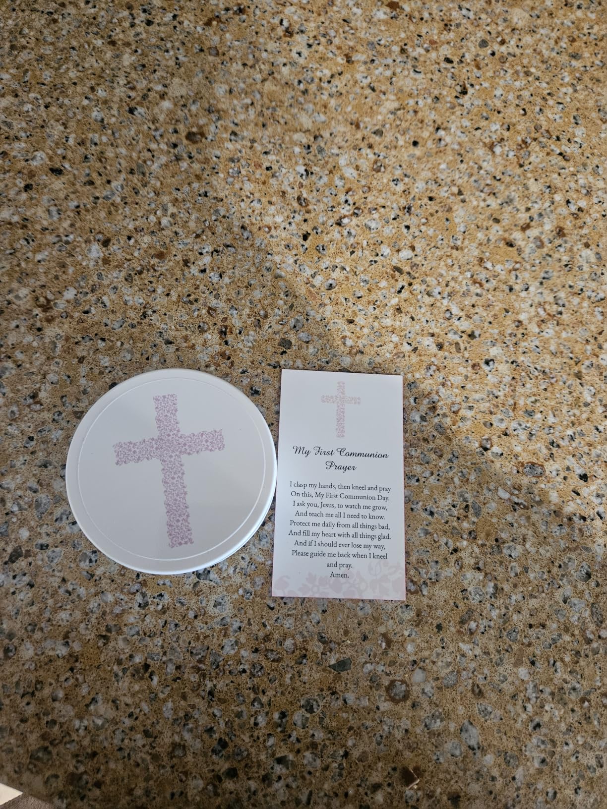 Westmon Works First Communion Rosary Set for Girls with Pink Rose Shaped Bead Case and Holy Card Customer Review Westmon Works First Communion Rosary Set for Girls with Pink Rose Shaped Bead Case and Holy Card - Customer Photo 1