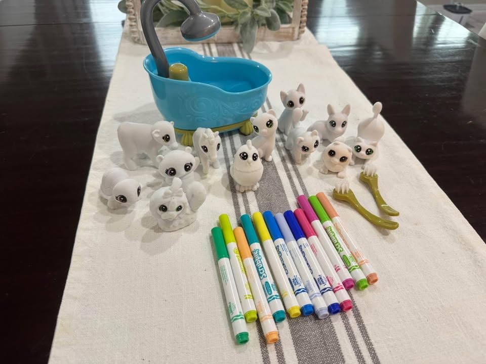 Crayola Scribble Scrubbies Glam Pack (4 Pets), Holiday for Kids, Washable Pet Care Toy, Coloring Animal Craft, Stocking Stuffer Toys for Girls & Boys, 3+ - Customer Photo 1