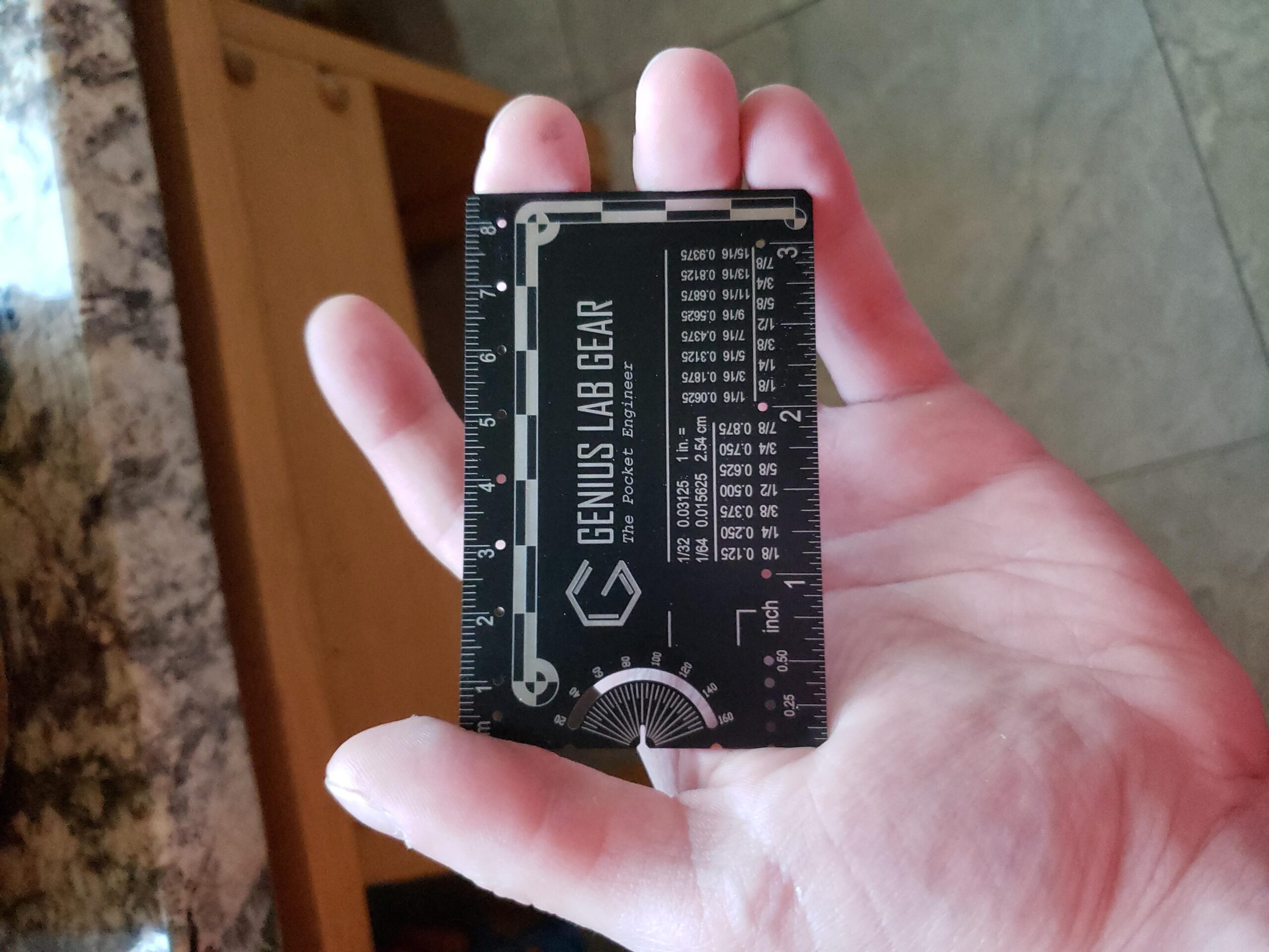 The Authentic Pocket Engineer - Small Metal Engineering Ruler Protractor Compass Scale, Techie Graduation Gadget Multitool, Mechanical/Civil Engineers Gift, Metric Mini 3 Inch Tool- Genius Lab Gear - Customer Photo 5