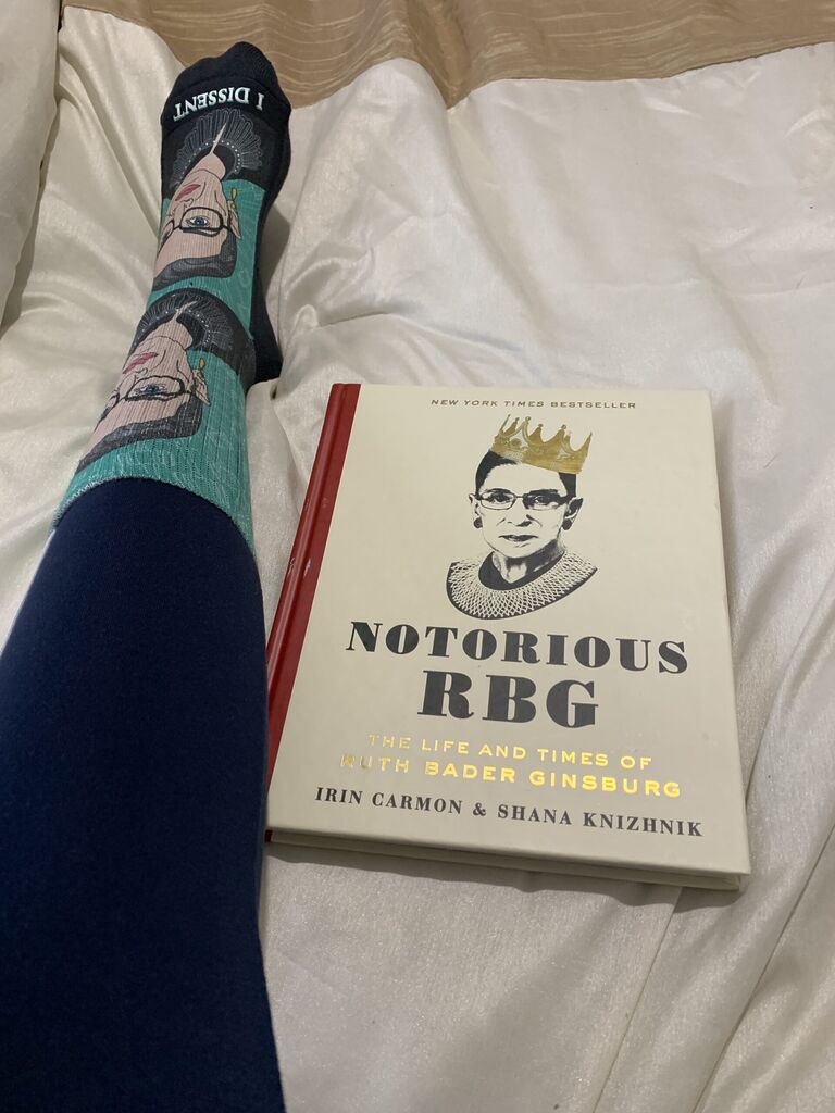 Good Luck Sock Women's Ruth Bader Ginsburg, Judge, Feminist Socks, Adult Customer Review Good Luck Sock Women's Ruth Bader Ginsburg, Judge, Feminist Socks, Adult - Customer Photo 2