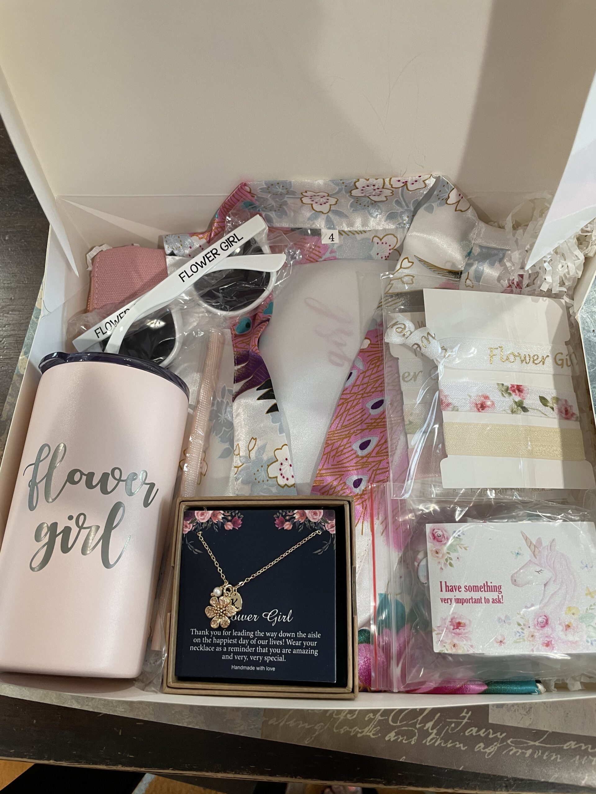 IEFLIFE Flower Girl Gifts - 14K-Gold-Plated Heart Initial Necklace Wedding Gift for Girls - Customer Photo 4