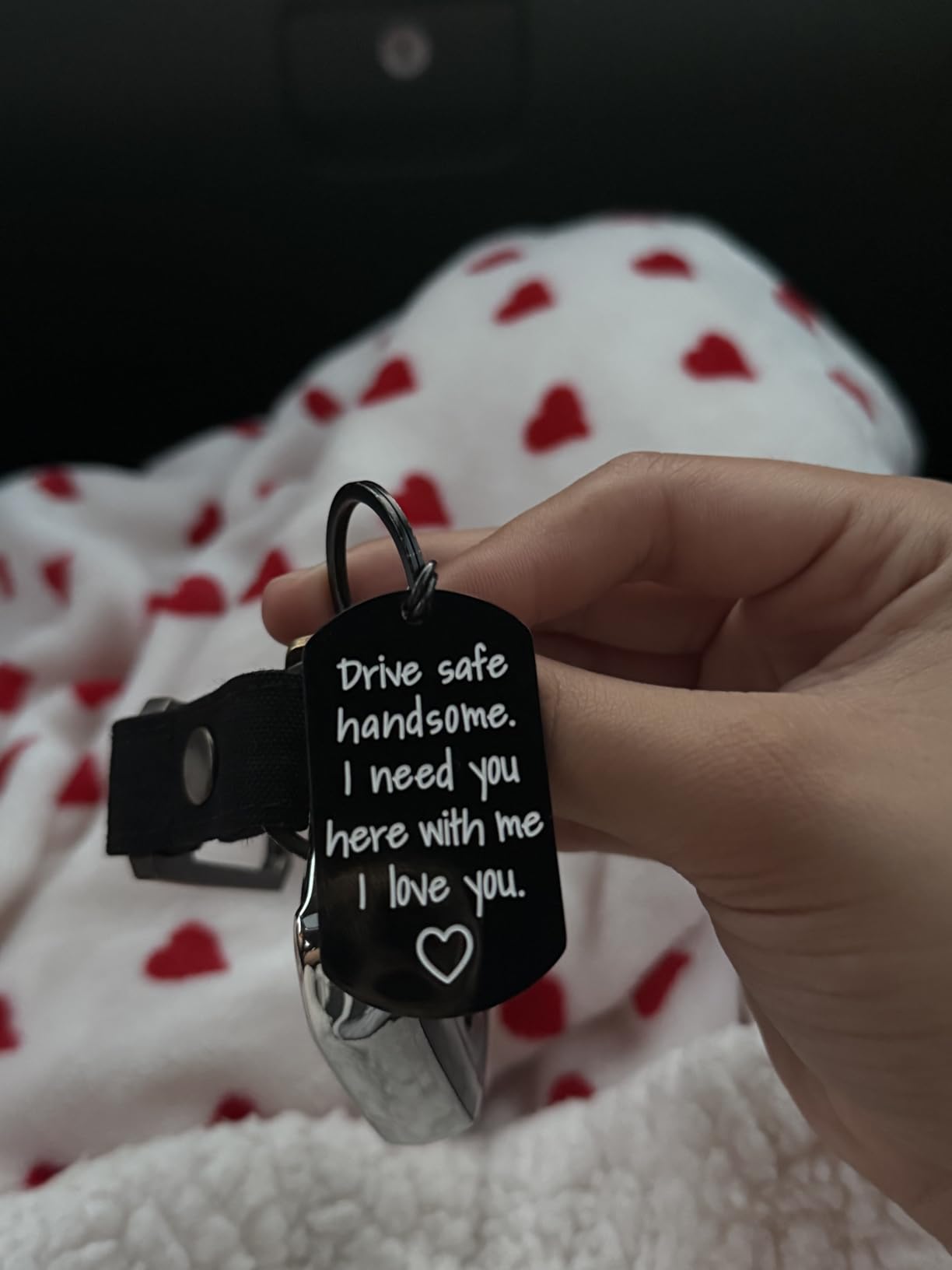 Drive Safe Keychain for Boyfriend - Drive Safe Handsome I Need You Here With Me Keyring Birthday Valentine's Day Gifts for Him Boyfriend Husband Gifts - Customer Photo 2