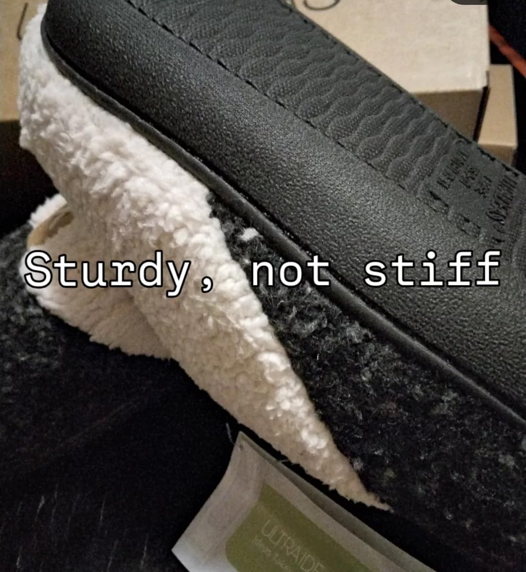 ULTRAIDEAS Women's Indoor Bedroom Slipper with Memory Foam, Gift for Women, Wool-Like House Shoe with Anti-Skid Rubber Sole for Ladies - Customer Photo 1