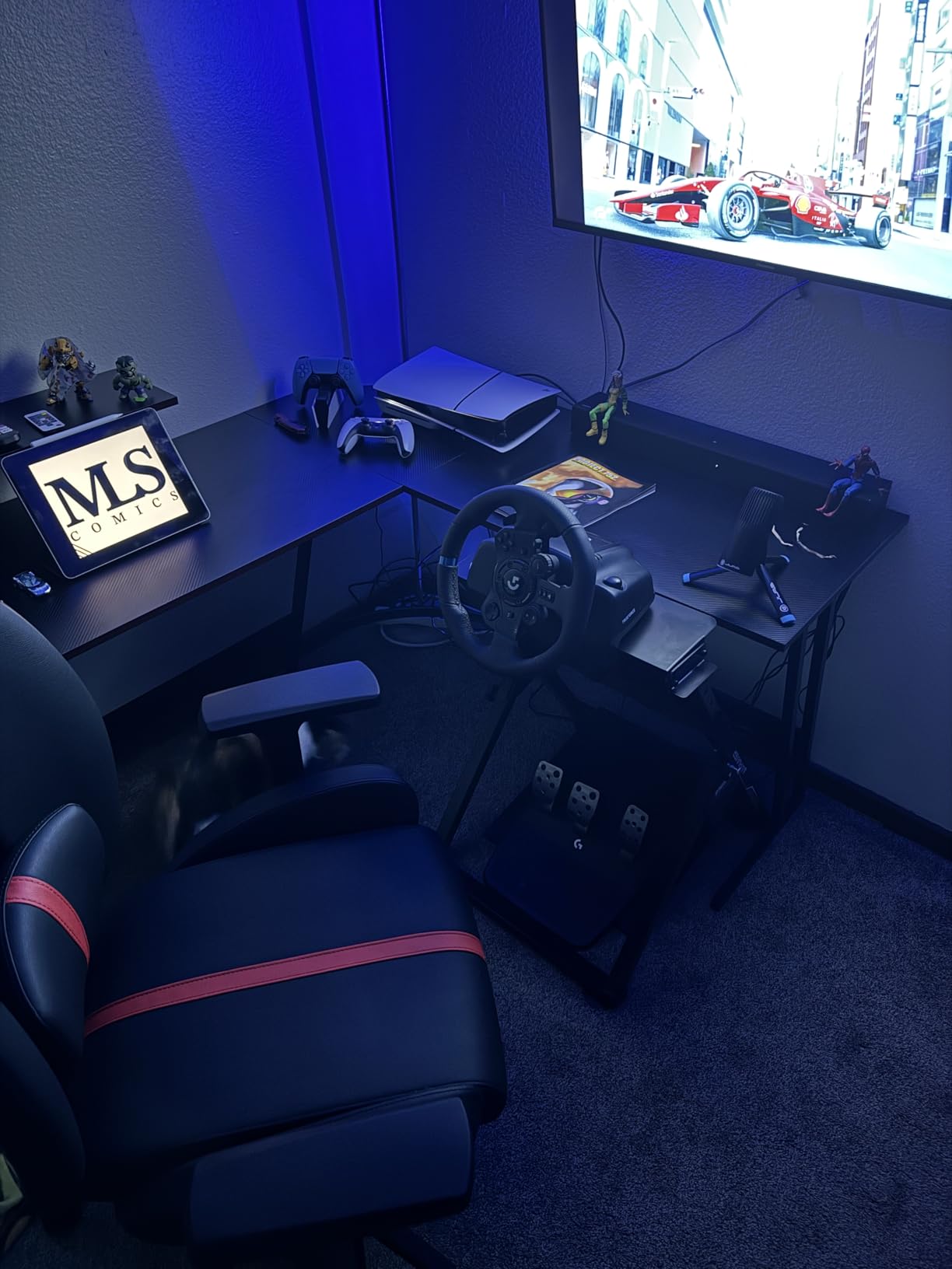 Homall L Shaped Gaming Desk Computer Corner Desk PC Gaming Desk Table with Large Monitor Riser Stand for Home Office Sturdy Writing Workstation (Black, 51 Inch) Customer Review Homall L Shaped Gaming Desk Computer Corner Desk PC Gaming Desk Table with Large Monitor Riser Stand for Home Office Sturdy Writing Workstation (Black, 51 Inch) - Customer Photo 2