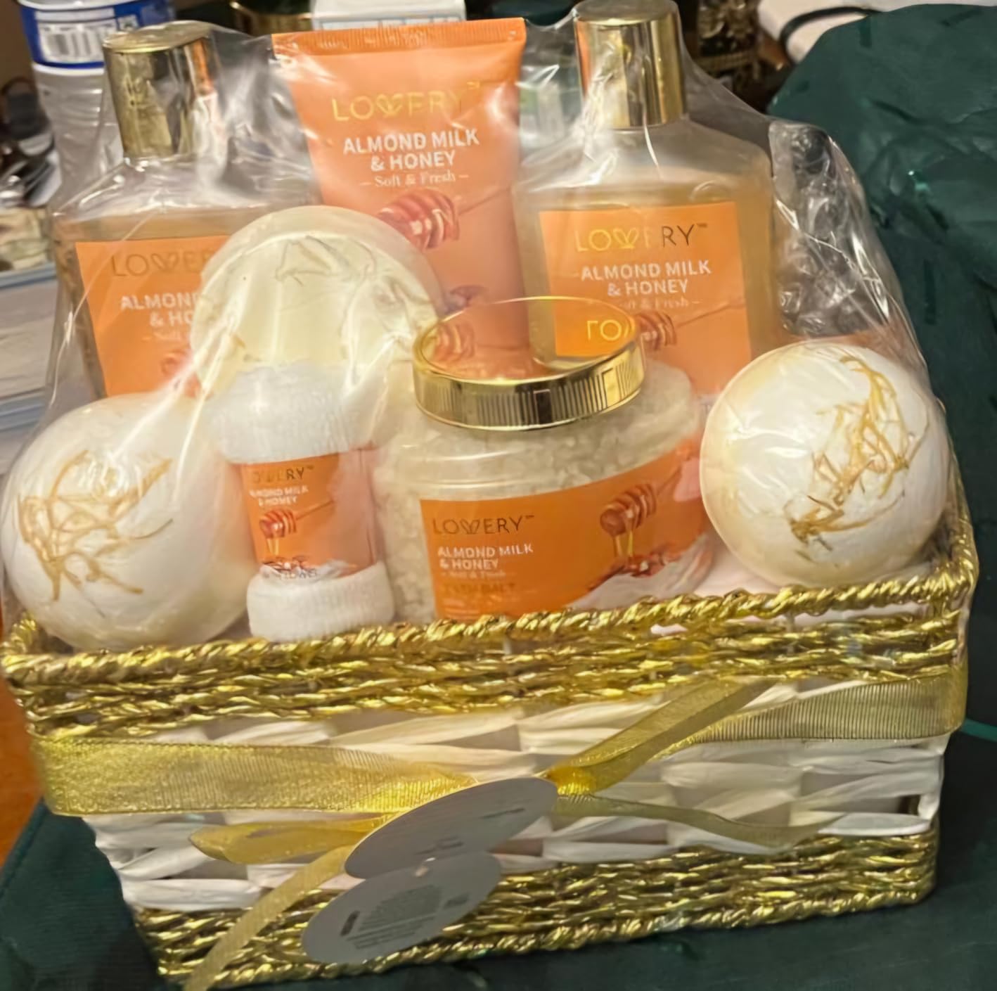 Christmas Gifts for Women Gift Basket for Women - 10 Pc Almond Milk & Honey Beauty & Personal Care Set - Home Bath Pampering Package for Relaxing - Spa Self Care Kit - Birthday, Mom, Anniversary Gift - Customer Photo 4