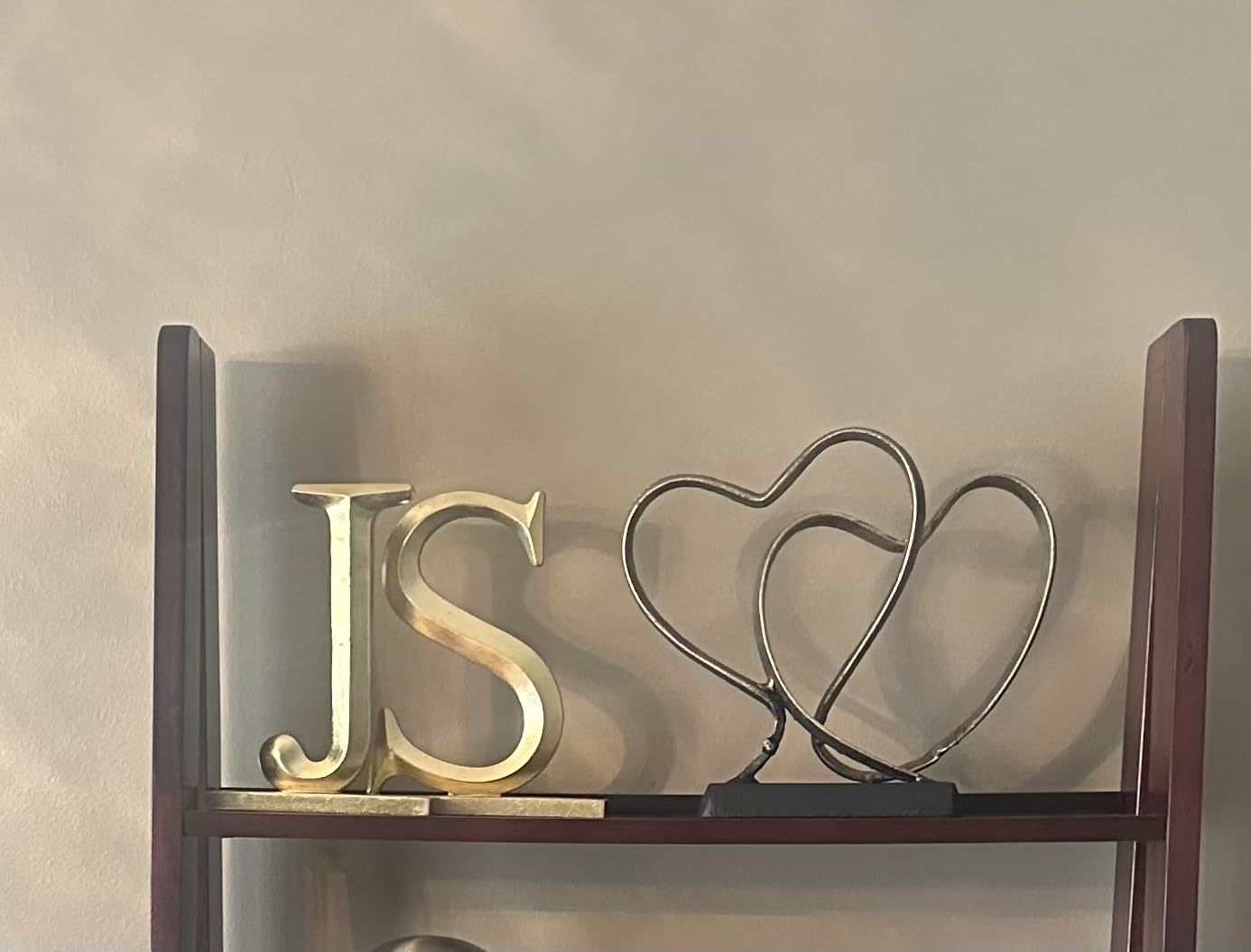 Wedding Anniversary Couples Gift - Two Hearts and Cross Iron Sculpture, Heart Decoration Gift for Her and Him, 1st to 50th or 60th Anniversary, Includes Present Box and Poem Card - Customer Photo 1