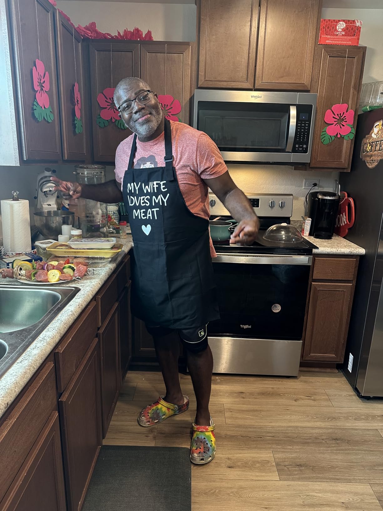 Fairy's Gift Funny Husband Apron, Men's Anniversary Christmas, Cool Birthday Gifts for Him, Husband Gifts from Wife, Manly Presents for Men, Grilling Kitchen Aprons with Pockets for Cooking Hubby Him Customer Review Fairy's Gift Funny Husband Apron, Men's Anniversary Christmas, Cool Birthday Gifts for Him, Husband Gifts from Wife, Manly Presents for Men, Grilling Kitchen Aprons with Pockets for Cooking Hubby Him - Customer Photo 2