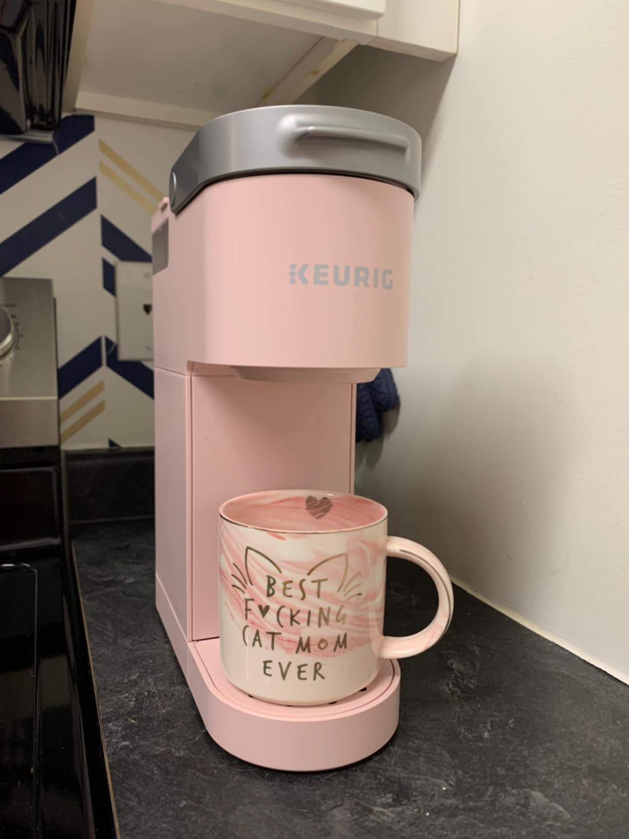 Cat Mom Gifts for Women - Crazy Cat Lady Christmas Coffee Mug Gift for Kitten Lover, Daughter, Sister, Aunt, Wife, Best Friends, BFF, Coworkers, Her - Best Mom Ever - Pink Marble Mug, 11.5oz Cup - Customer Photo 2