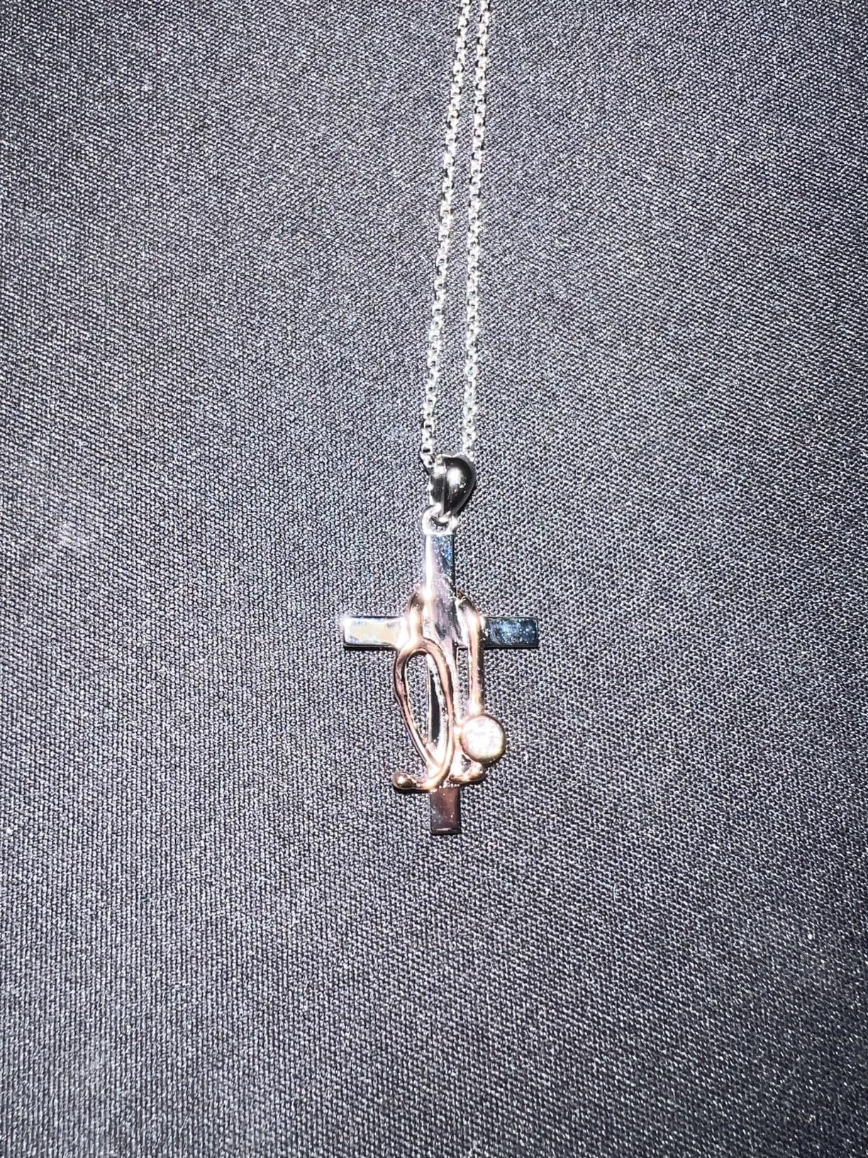 Sterling Silver Stethoscope Cross Necklace Earrings Bracelet Ring Women Medicine Pendant Jewelry Nurse Doctor Graduation Gift for Medical Student - Customer Photo 1