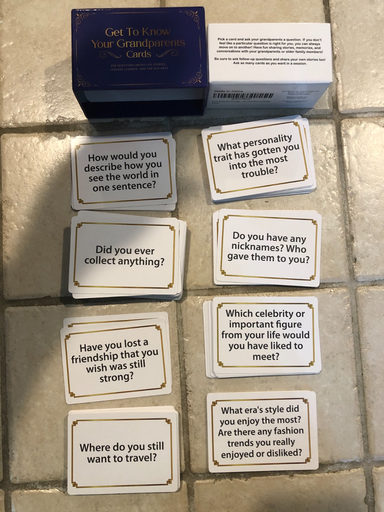 200 Conversation Starters for Grandparents – Thoughtful Grandparents Gifts – Family Games for Kids and Elders to Connect and Share – Best Get to Know You Elderly Gifts and Senior Gifts Question Cards - Customer Photo 1