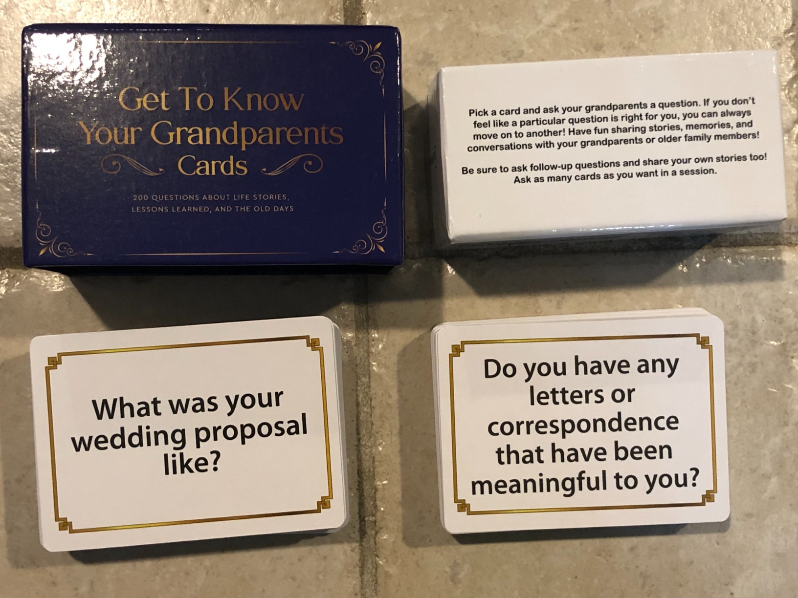 200 Conversation Starters for Grandparents – Thoughtful Grandparents Gifts – Family Games for Kids and Elders to Connect and Share – Best Get to Know You Elderly Gifts and Senior Gifts Question Cards - Customer Photo 2