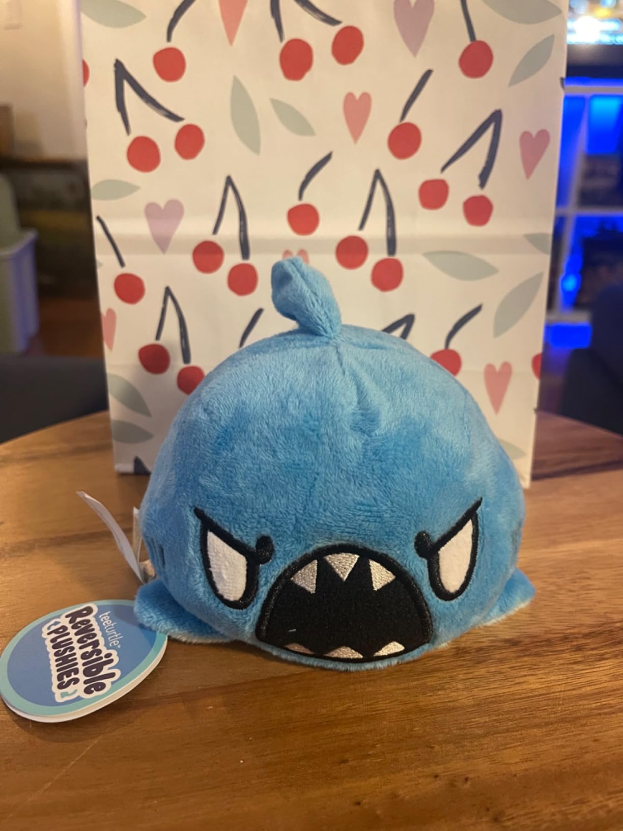 TeeTurtle - The Original Reversible Shark Plushie - Blue - Cute Sensory Fidget Stuffed Animals That Show Your Mood - Customer Photo 1