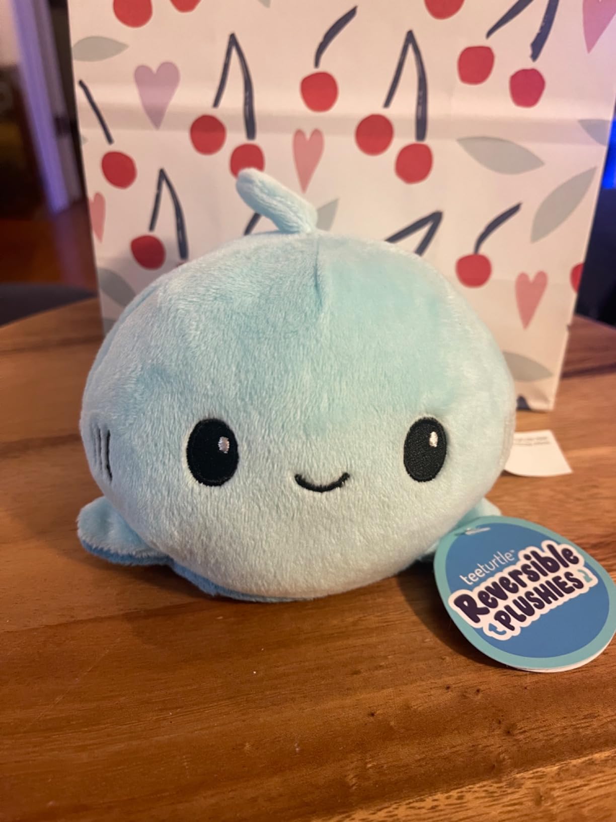 TeeTurtle - The Original Reversible Shark Plushie - Blue - Cute Sensory Fidget Stuffed Animals That Show Your Mood - Customer Photo 2