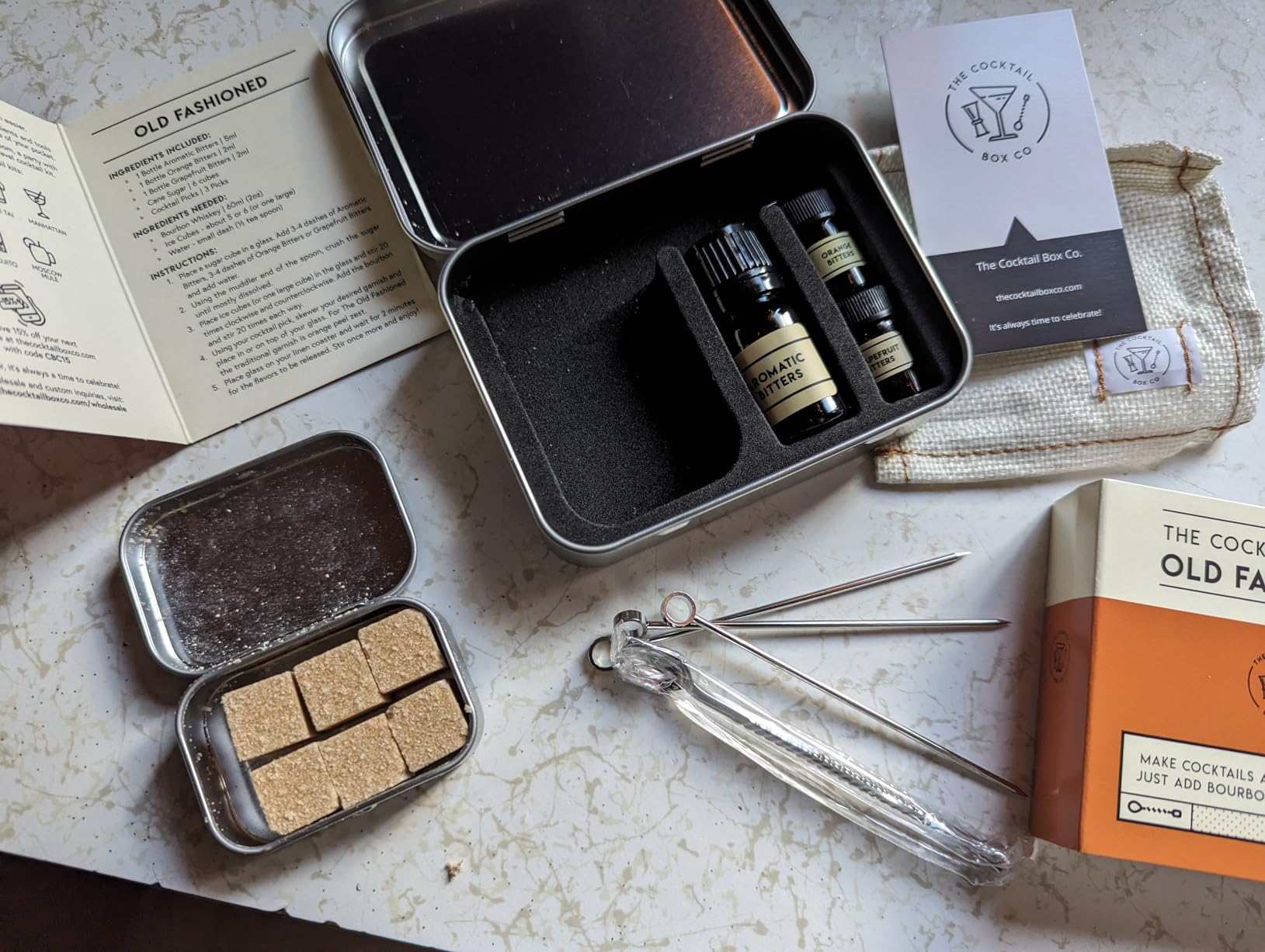 The Cocktail Box Co. Champagne Cocktail Kit - TSA Approved Champagne Travel Kit - Engagement & Birthday Gift - Pack of 1, Stainless Steel, Powder Form - Customer Photo 1