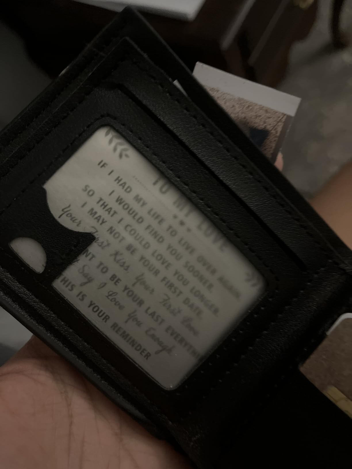 DEGASKEN To My Love Wallet Card - I Cant Say I Love You Enough So This Is Your Reminder - Anniverary Gifts, Fathers Day Card for Men, Valentines for Him, Christmas - Customer Photo 1