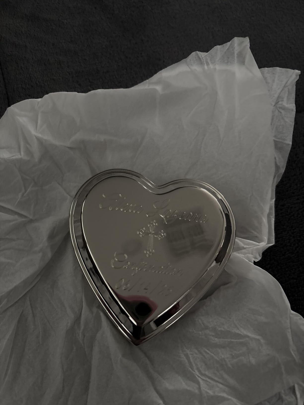 Cherished Moments Personalized Heart Jewelry Keepsake Box with Custom Engraved Message for Quinceanera Gift, Silver Toned - Customer Photo 1