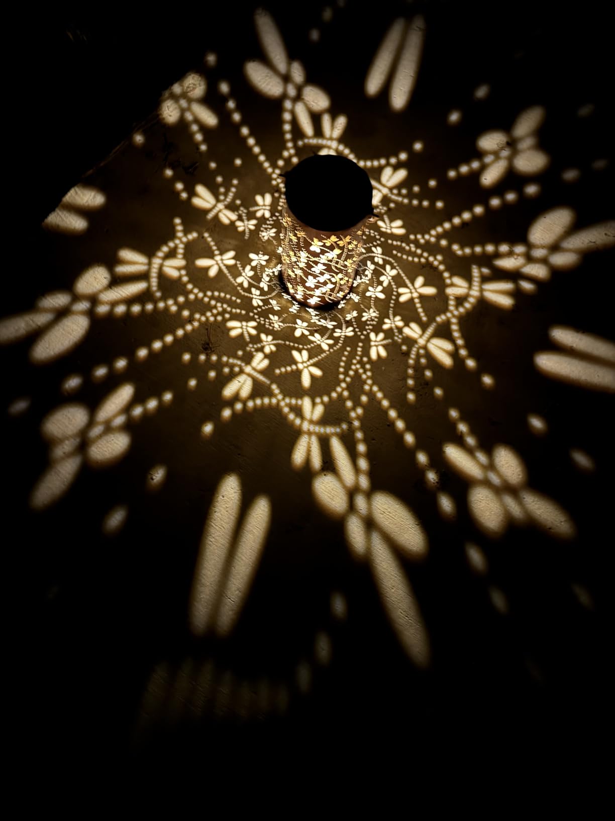 Christmas Gifts For women,Solar Lanterns Outdoor Hanging Lantern Lights, Dragonfly Hollowed-Out Metal Decor Lantern, Waterproof LED Decorative Garden Light - Delicate Garden Decoration for Patio, Yard - Customer Photo 1