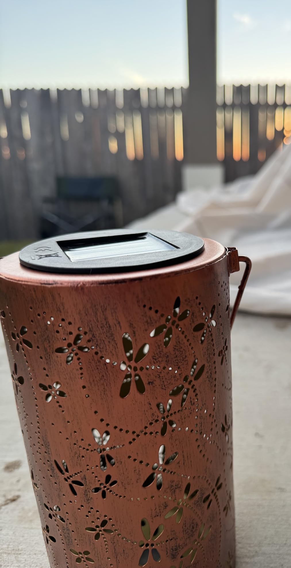 Christmas Gifts For women,Solar Lanterns Outdoor Hanging Lantern Lights, Dragonfly Hollowed-Out Metal Decor Lantern, Waterproof LED Decorative Garden Light - Delicate Garden Decoration for Patio, Yard - Customer Photo 2