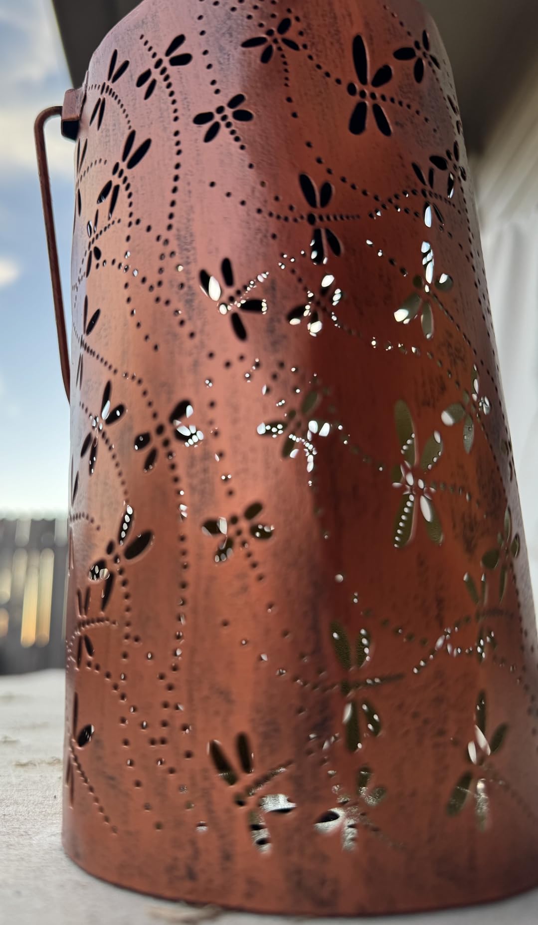 Christmas Gifts For women,Solar Lanterns Outdoor Hanging Lantern Lights, Dragonfly Hollowed-Out Metal Decor Lantern, Waterproof LED Decorative Garden Light - Delicate Garden Decoration for Patio, Yard - Customer Photo 3