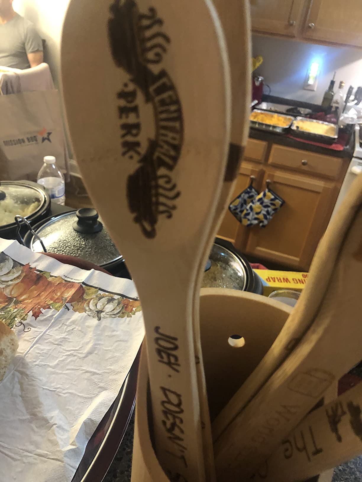 The Office Wooden Spoons Set, TV Show Merchandise Gifts for Fans, 6 Piece Kitchen Utensils with Holder, Non-Stick, Cooking and Serving, Housewarming Decor Present for Women/Mom - Customer Photo 1