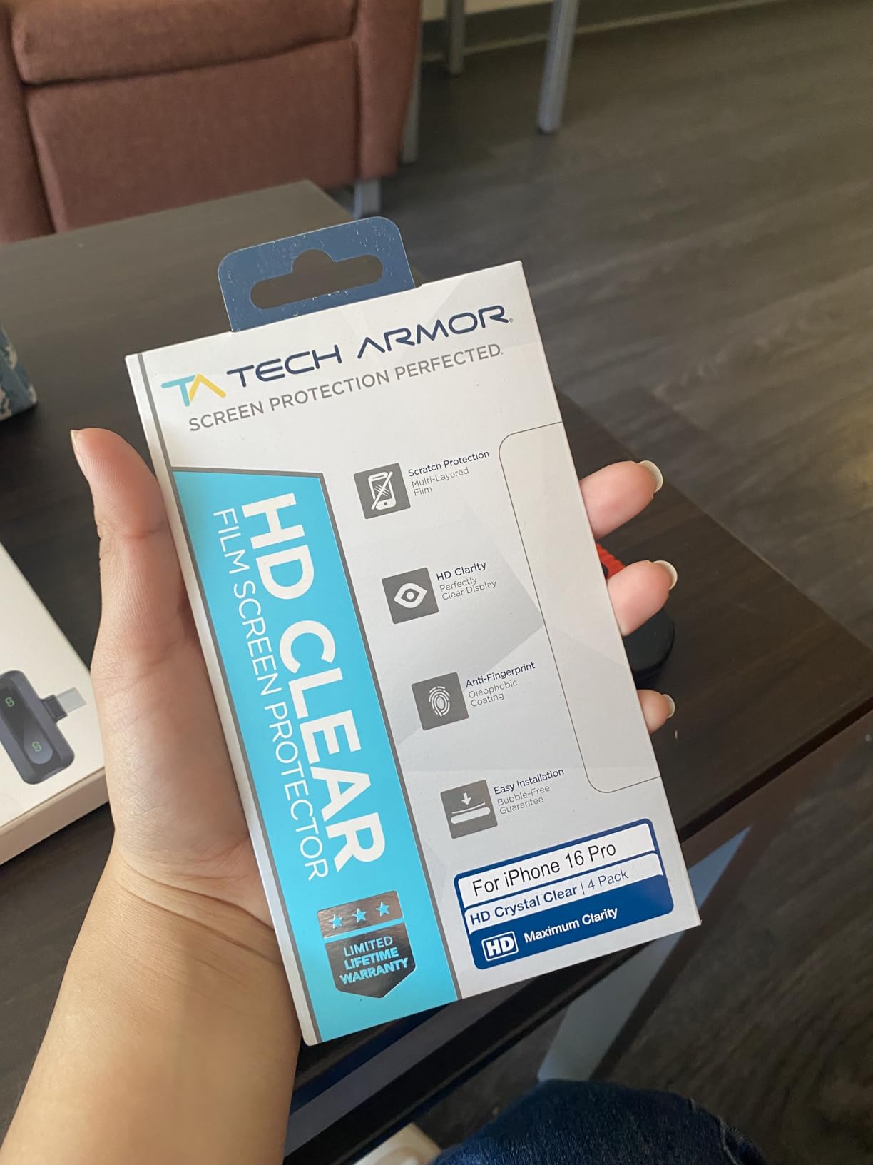 Tech Armor 4 Pack HD Clear Film Screen Protector Compatible for Apple NEW iPhone 16E, 14 (2022), 13 and iPhone 13 Pro (2021) 5G 6.1 Inch - Customer Photo 1