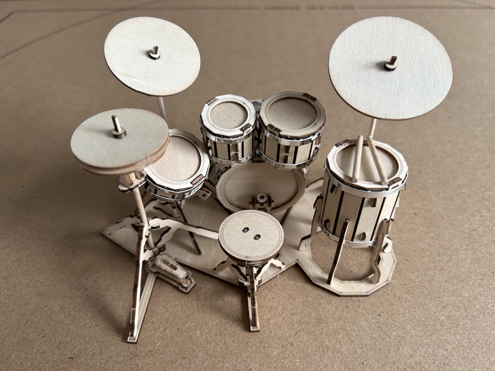 Rolife 3D Wooden Puzzles Model Kit for Adults and Teens to Build Musical Instrument Series (Drum kit) - Customer Photo 3