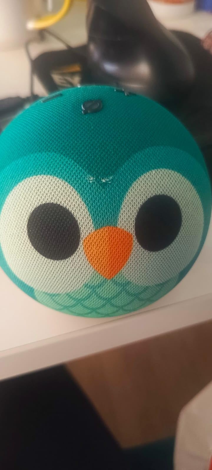Echo Dot Kids (newest model) - Designed for kids, with Alexa+ Early Access, parental controls, Includes 1 Year of Amazon Kids+, Owl - Customer Photo 5