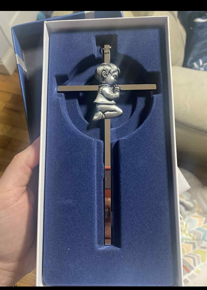 Baby Wall Cross Baptism Gifts for Boys, 7-inch Silver Blessing Boy Baptism Crosses for First Holy Communion Christening and Dedication Baptismal Gifts from Godparents Customer Review Baby Wall Cross Baptism Gifts for Boys, 7-inch Silver Blessing Boy Baptism Crosses for First Holy Communion Christening and Dedication Baptismal Gifts from Godparents - Customer Photo 1