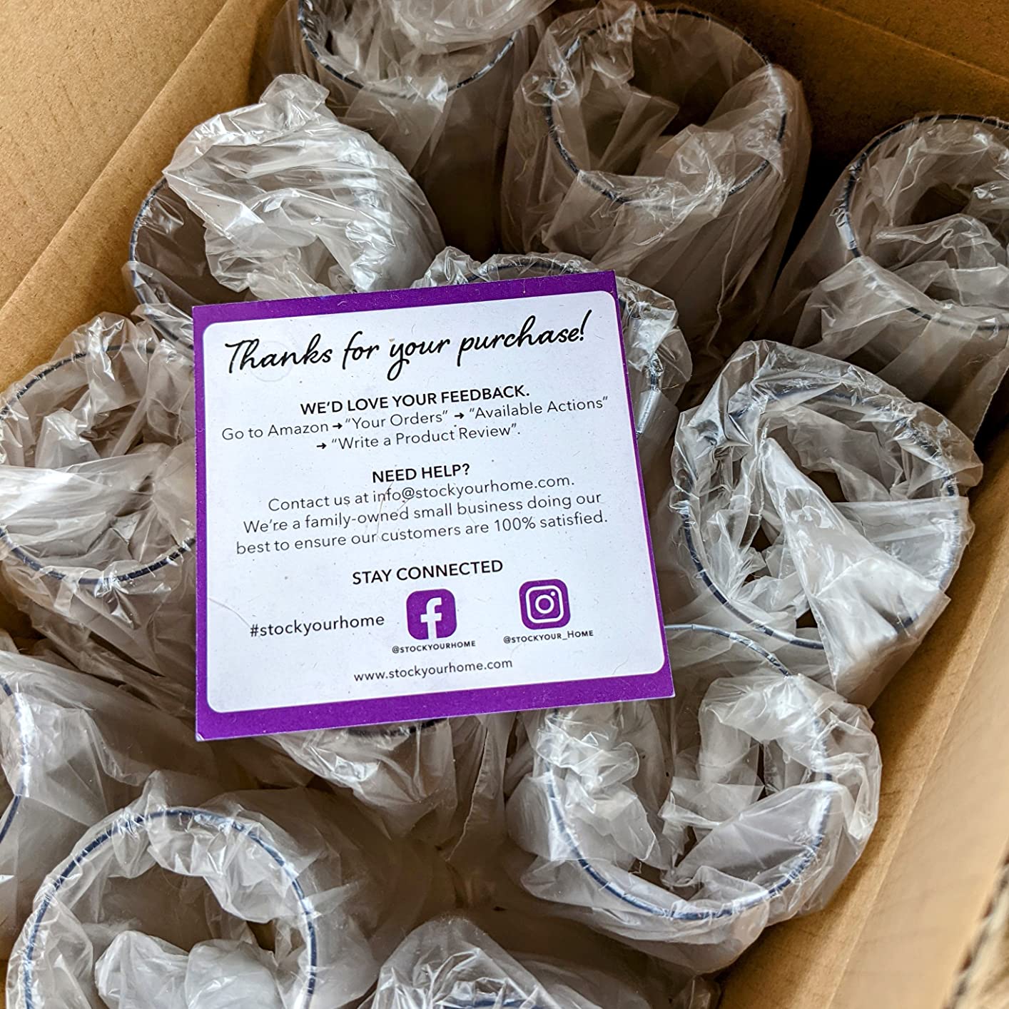 Stock Your Home Plastic Champagne Flutes Disposable, Unbreakable Stemless Mimosa Glasses Bulk for Brunch, Clear Cocktail Cups for Parties, Wine, Wedding Toast, Bridal Shower, 9 Ounce (12 Pack) - Customer Photo 2