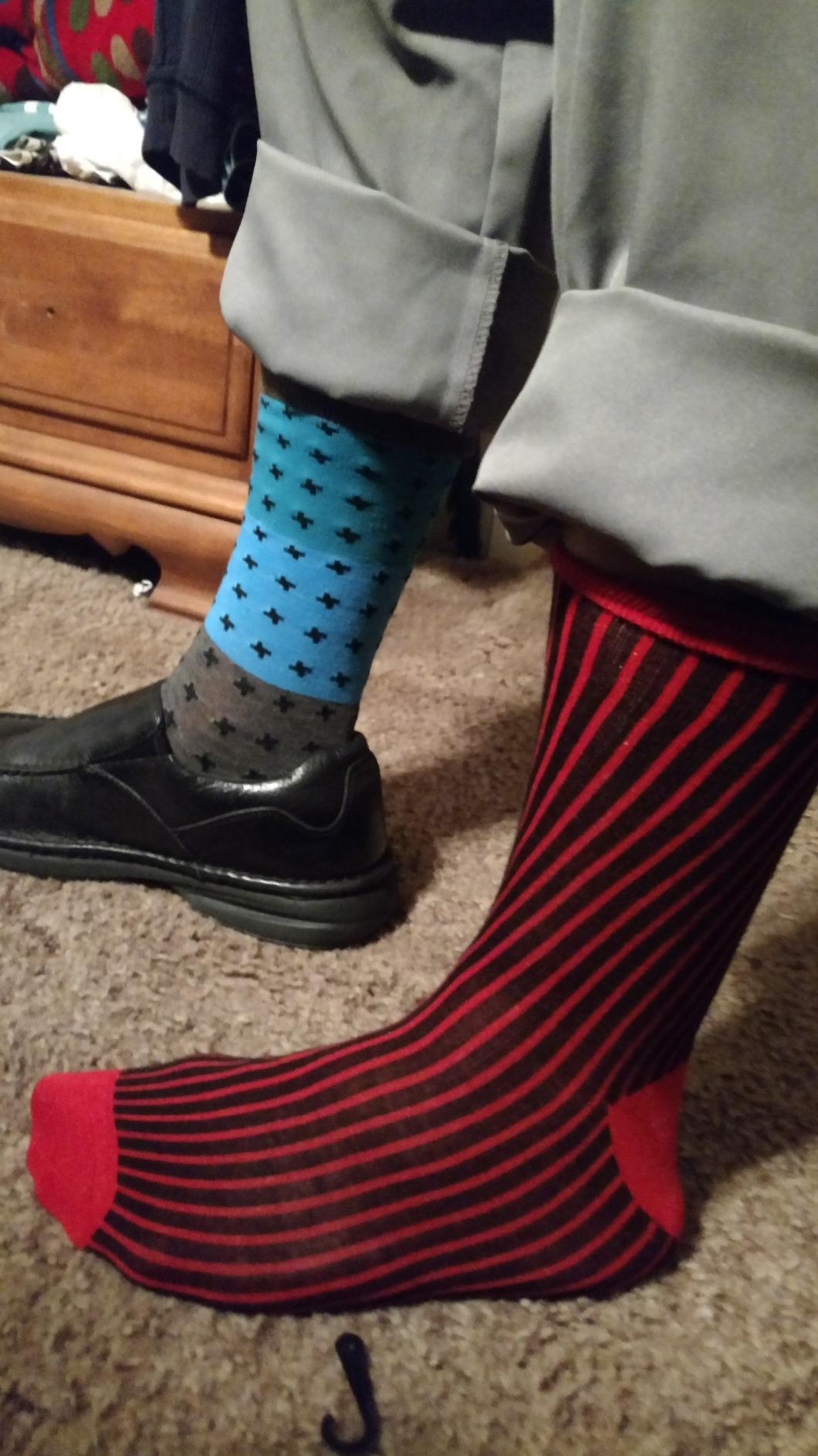 ZEKE Funny Dress Socks for Men - Funky Mens Crazy Socks - Cool Colorful Patterned Fun Socks for Men Customer Review ZEKE Funny Dress Socks for Men - Funky Mens Crazy Socks - Cool Colorful Patterned Fun Socks for Men - Customer Photo 1