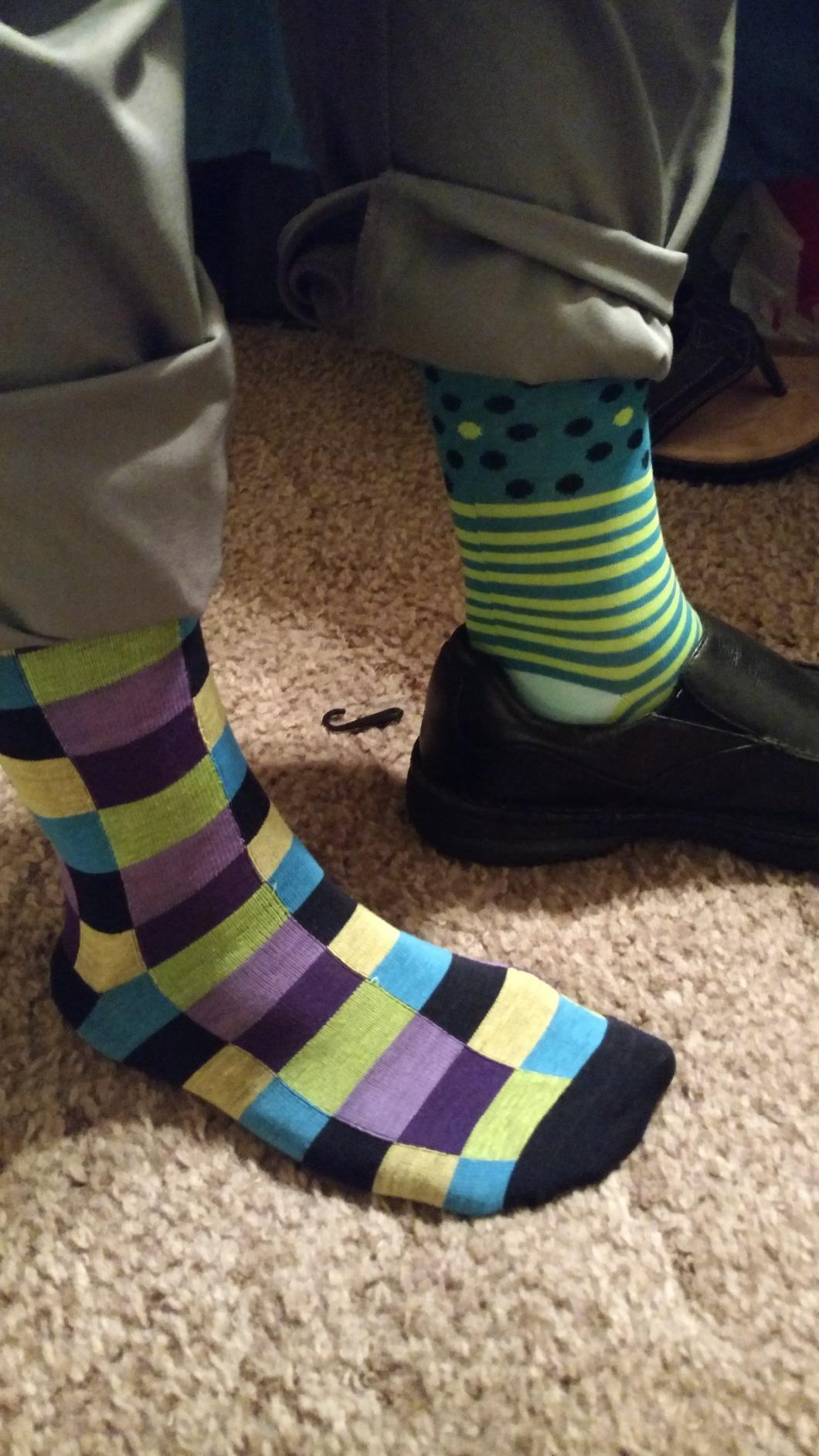 ZEKE Funny Dress Socks for Men - Funky Mens Crazy Socks - Cool Colorful Patterned Fun Socks for Men (Variation B, 6-12) - Customer Photo 2