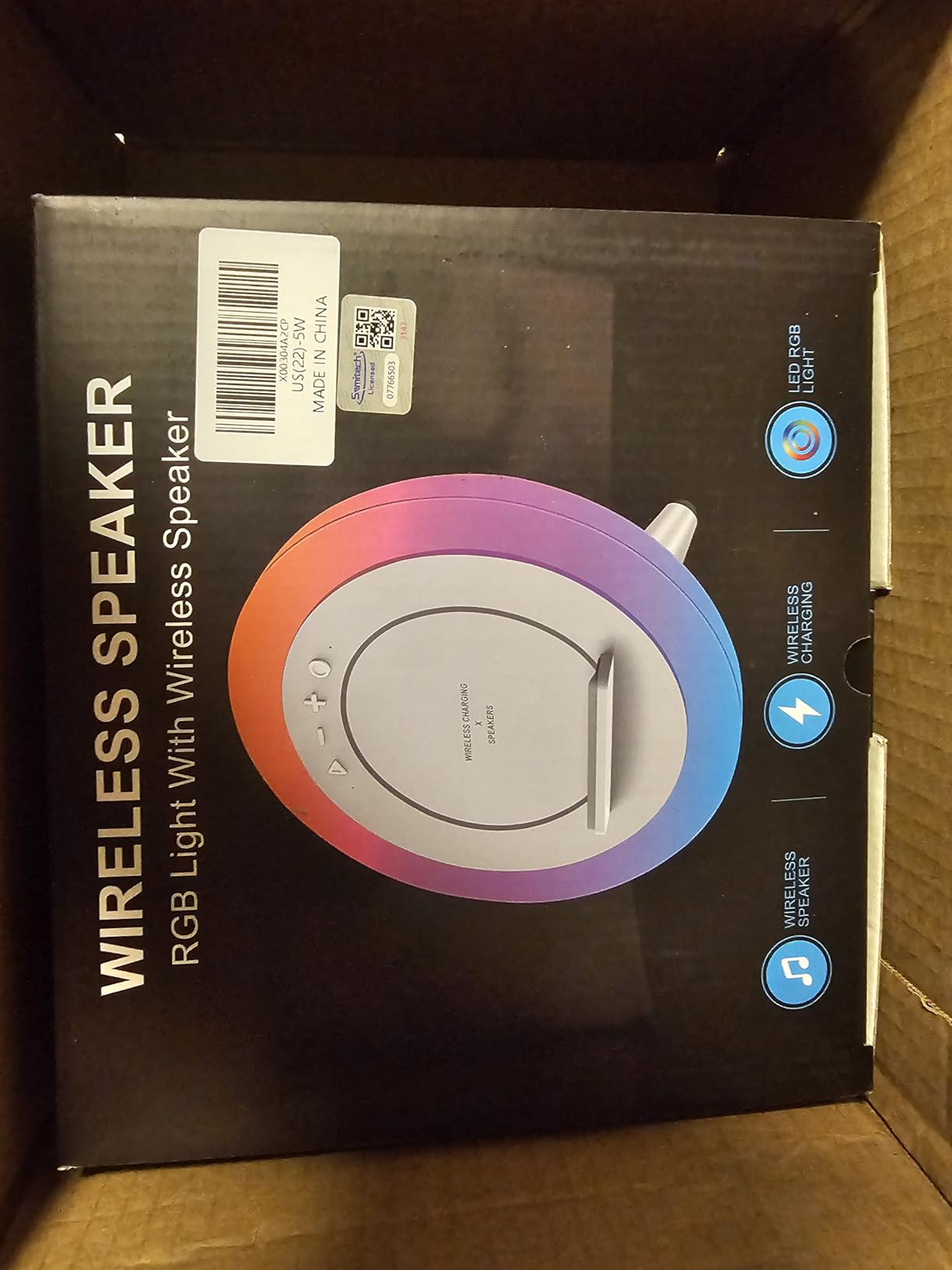 Bluetooth Speaker with Lights, Wireless Charging Speaker, Best Birthday Gift Ideas Teenage,Applicable for Bedroom/Teen Girl Gifts/Please use The Original Adapter(5W Wireless Charging) - Customer Photo 2