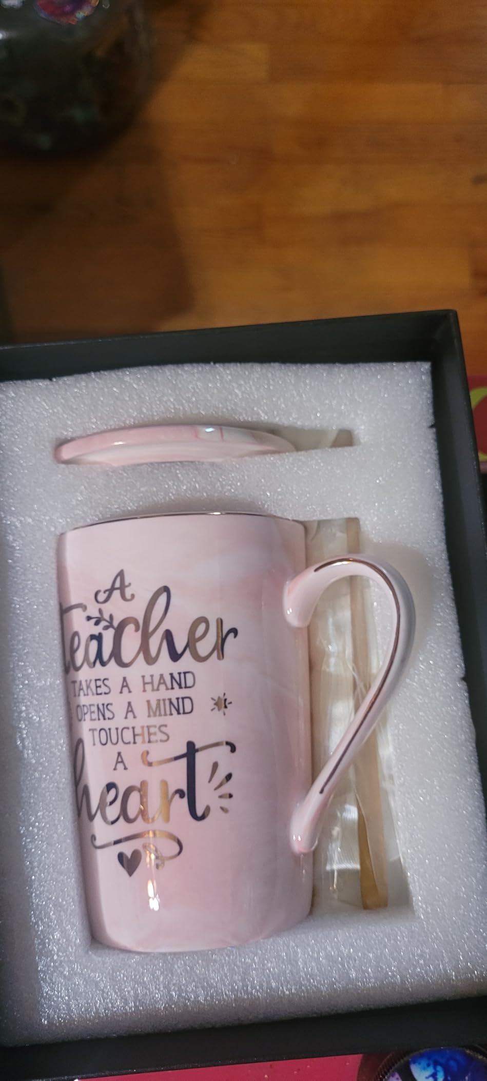 Birthday Gifts for Dad from Daughter, Son or Wife, Worlds Best Dad Mug – 14Oz Unique Grey Marble Coffee Cup with Gold Print, Funny Christmas Fathers Day Present, with Lid, Spoon, Card, Luxury Gift Box - Customer Photo 1