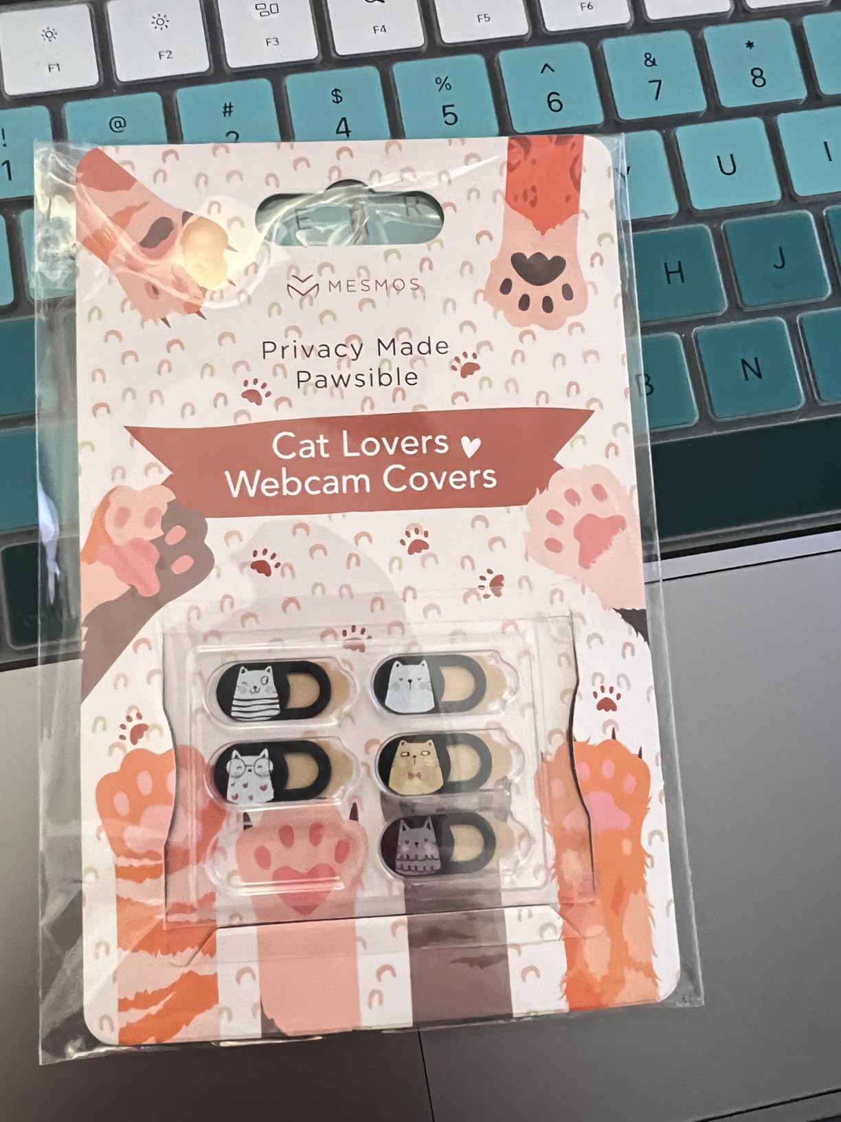 MESMOS Webcam Cover Slide, Cat Lovers Gifts for Women, Cat Lover Themed Thing, Mom Gifts for Women, Laptop Camera Cover Slide Cute (Small) - Customer Photo 1