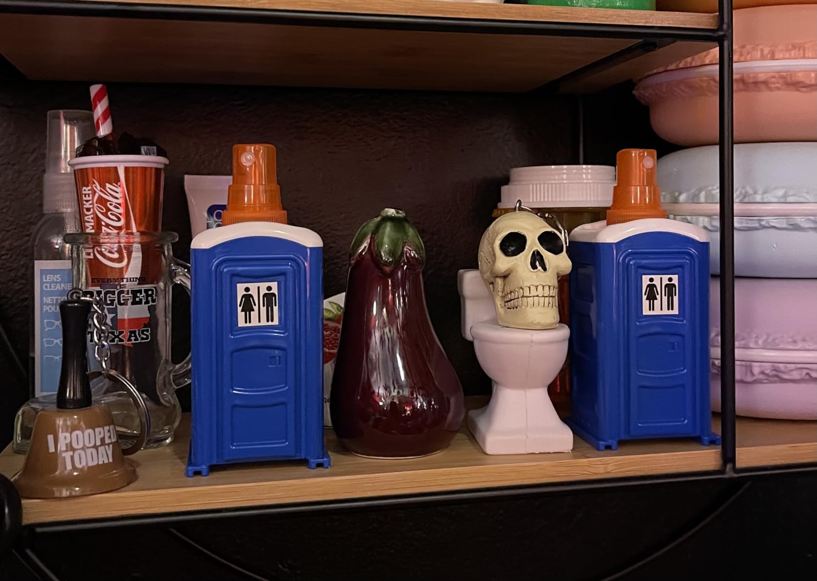 Funwares American Designed & Owned, Original Porta Potty Shot Glasses Gag Gift for Men, Top Choice for Number 2 Humor, Funny Shot Glass, White Elephant Gift, Secret Santa and Shot Glass Collectors - Customer Photo 2