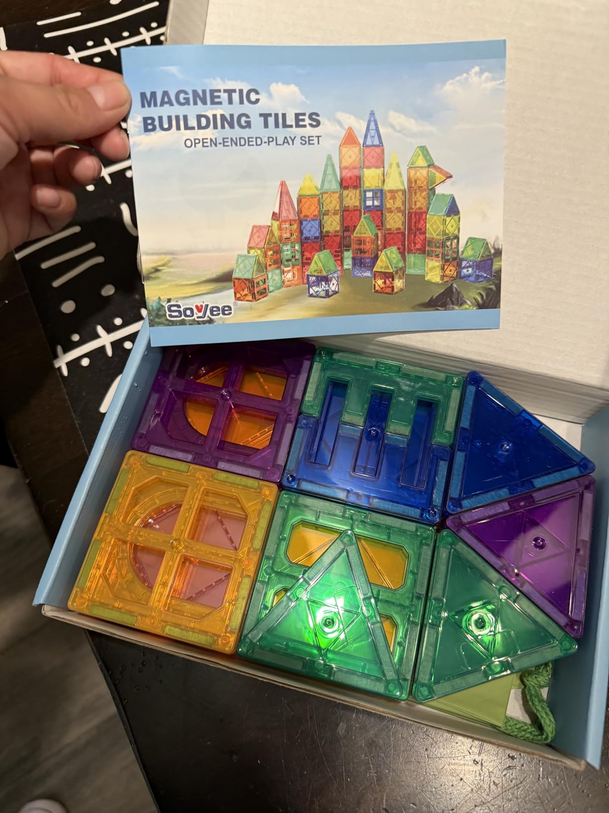 Soyee Magnetic Tiles Toddler Toys Magnetic Building Blocks for Kids Ages 3-12 STEM Educational Toys for Girls & Boys Sensory Play for Preschool Learning Birthday Toddler Xmas Gifts - Customer Photo 1