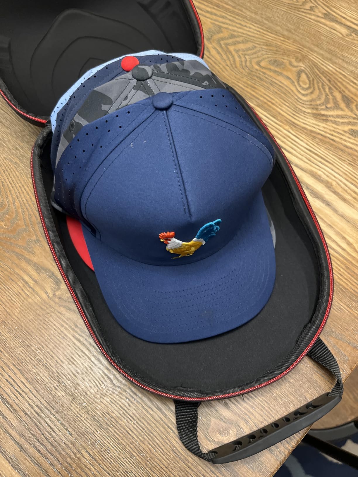 Hat Travel Case for Baseball Caps,Hard Hat Carrier Storage Case with 1 Pack Black Baseball Cap and Adjustable Shoulder Strap, Hat Organizer Holder Bag for 6 Baseball Caps for Men and Women - Black - Customer Photo 2