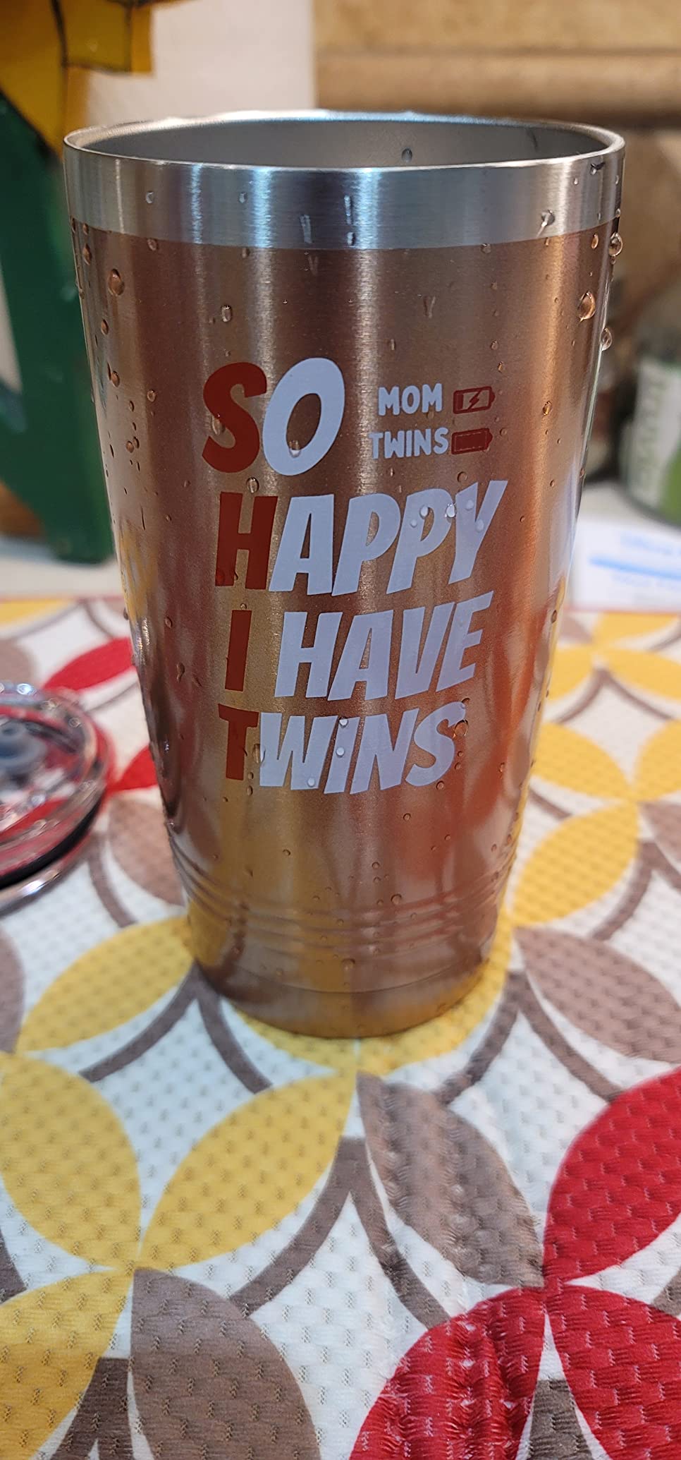 Onebttl Twin Mom Gifts - So Happy I Have Twins - Funny Mom of Twins Gifts, Tumbler 20Oz, Rose Gold - Customer Photo 1
