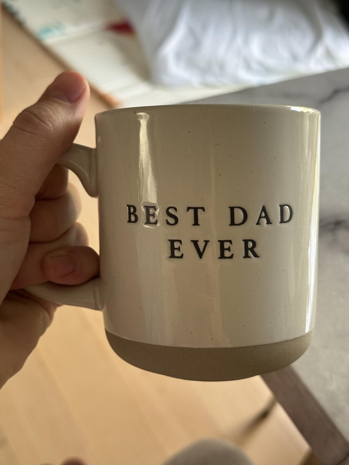 Sweet Water Decor Stoneware Coffee Mugs | Dad Mug | Novelty Coffee Mugs | Microwave & Dishwasher Safe | 14oz Tea Cup | Father's Day Gift (Best Dad Ever) - Customer Photo 2