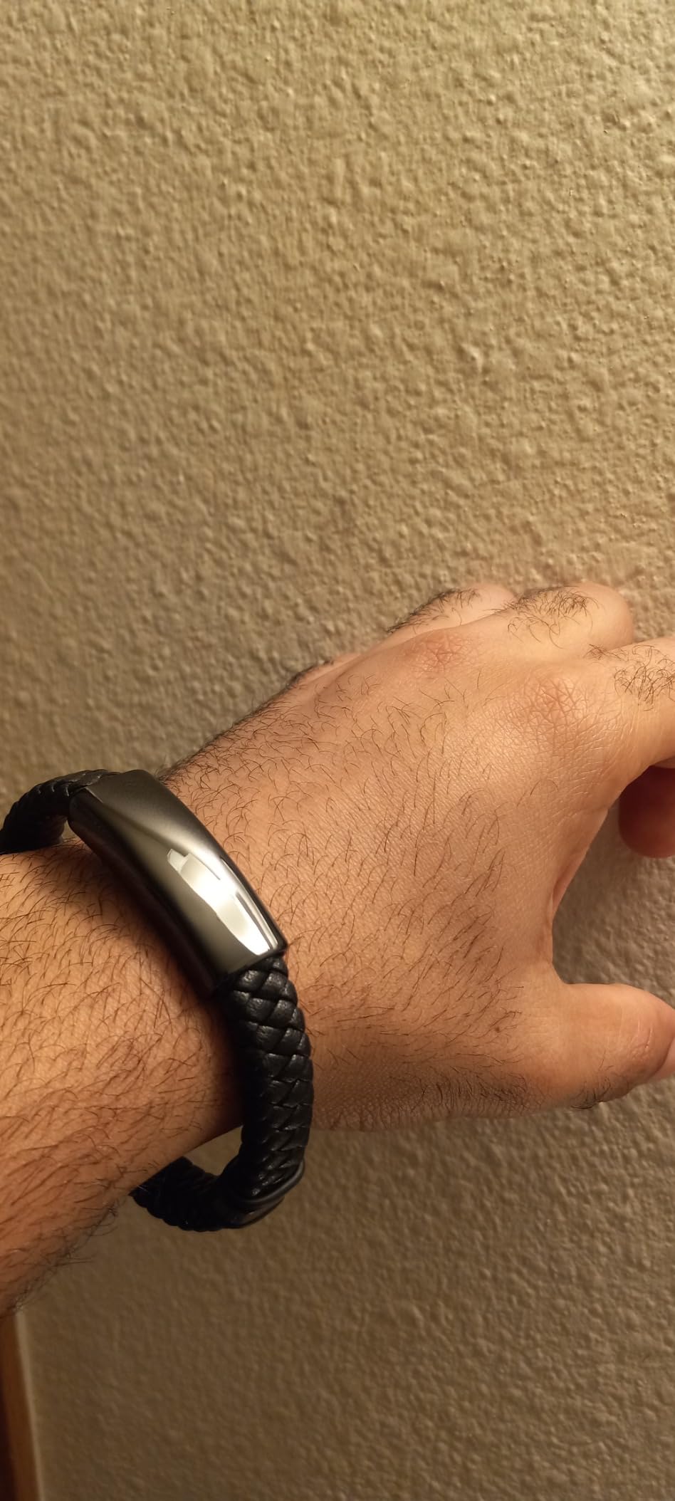 Bestyle Genuine Leather Braided Viking Bracelets for Men Boys, Vintage Thor's Hammer/Skull/Masonic Freemason Wrap Cuff Wirstband Bracelets with Closure - Customer Photo 1