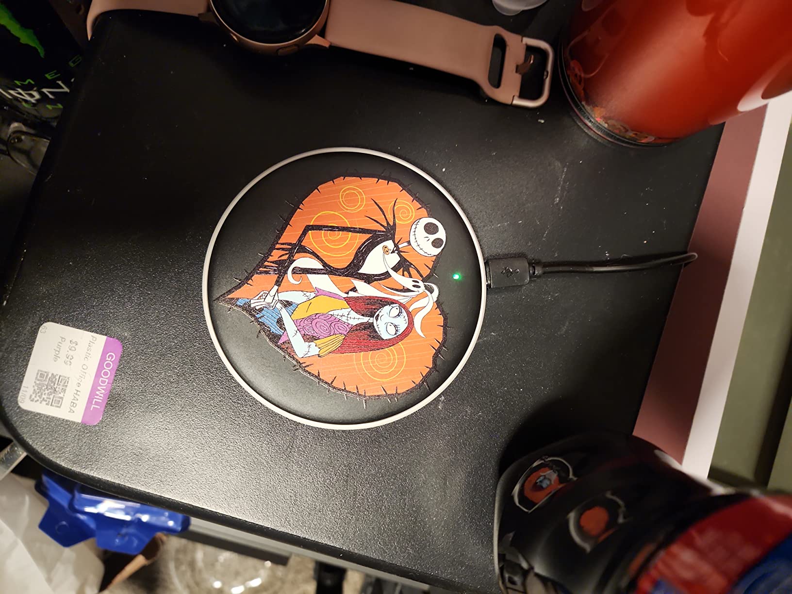 Disney Tim Burton's The Nightmare Before Christmas Wireless Charging Pad - Jack Skellington and Sally Wireless Charger- The Nightmare Before Christmas Fan Gifts for Women and Men Customer Review Disney Tim Burton's The Nightmare Before Christmas Wireless Charging Pad - Jack Skellington and Sally Wireless Charger- The Nightmare Before Christmas Fan Gifts for Women and Men - Customer Photo 2